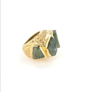 One-of-kind Rough Green Sapphire Ring!